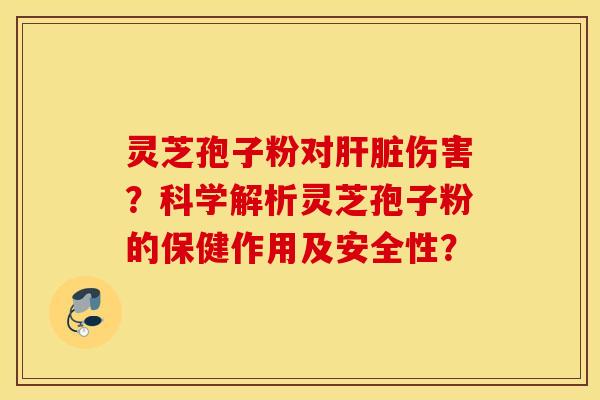 靈芝孢子粉對肝臟傷害？科學解析靈芝孢子粉的保健作用及安全性？