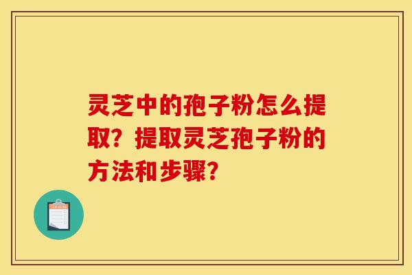 靈芝中的孢子粉怎么提取？提取靈芝孢子粉的方法和步驟？