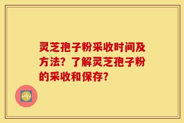 靈芝孢子粉采收時間及方法？了解靈芝孢子粉的采收和保存？