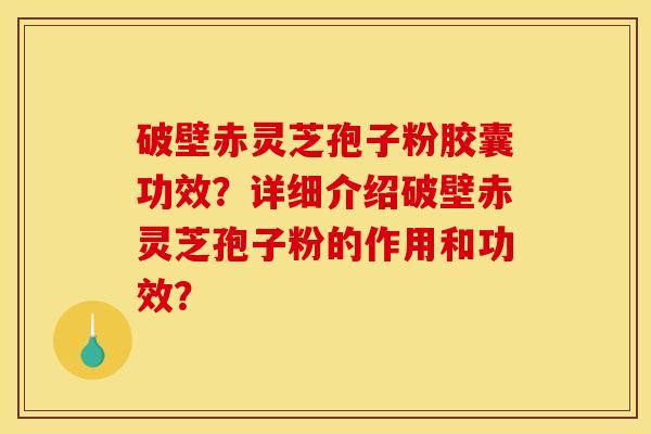 破壁赤靈芝孢子粉膠囊功效？詳細介紹破壁赤靈芝孢子粉的作用和功效？