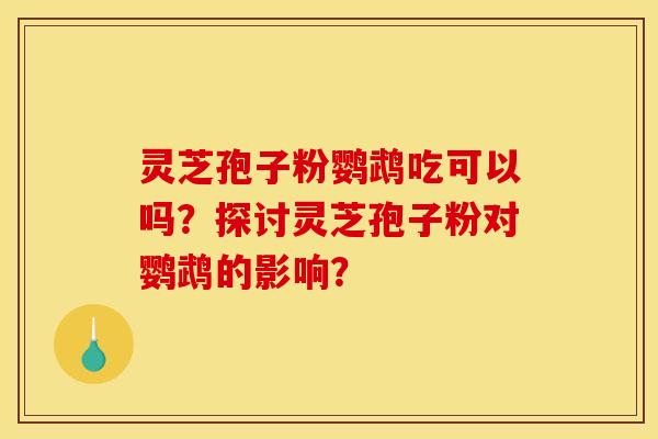 靈芝孢子粉鸚鵡吃可以嗎？探討靈芝孢子粉對鸚鵡的影響？