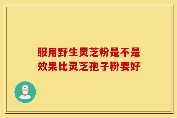 服用野生靈芝粉是不是效果比靈芝孢子粉要好