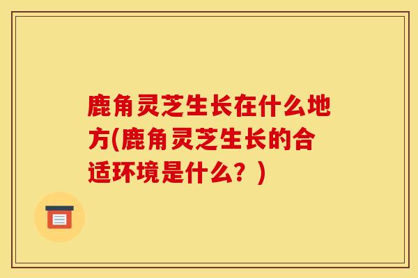 鹿角靈芝生長在什么地方(鹿角靈芝生長的合適環境是什么？)