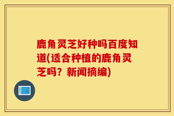 鹿角靈芝好種嗎百度知道(適合種植的鹿角靈芝嗎？新聞摘編)