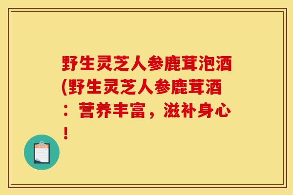 野生靈芝人參鹿茸泡酒(野生靈芝人參鹿茸酒：營養豐富，滋補身心！