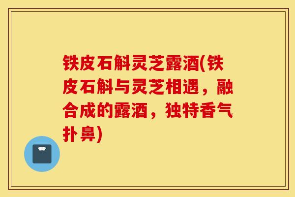 鐵皮石斛靈芝露酒(鐵皮石斛與靈芝相遇，融合成的露酒，獨特香氣撲鼻)