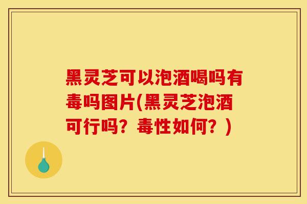 黑靈芝可以泡酒喝嗎有毒嗎圖片(黑靈芝泡酒可行嗎？毒性如何？)