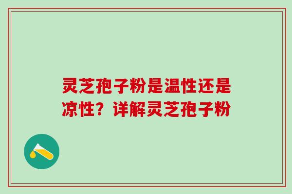 靈芝孢子粉是溫性還是涼性？詳解靈芝孢子粉