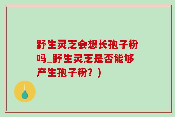 野生靈芝會想長孢子粉嗎_野生靈芝是否能夠產生孢子粉？)