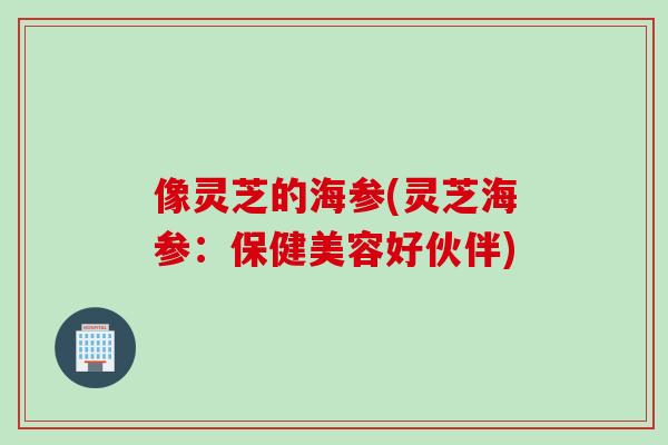 像靈芝的海參(靈芝海參：保健美容好伙伴)