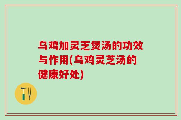 烏雞加靈芝煲湯的功效與作用(烏雞靈芝湯的健康好處)