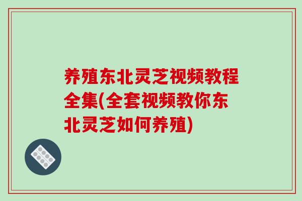 養殖東北靈芝視頻教程全集(全套視頻教你東北靈芝如何養殖)