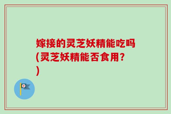 嫁接的靈芝妖精能吃嗎(靈芝妖精能否食用？)