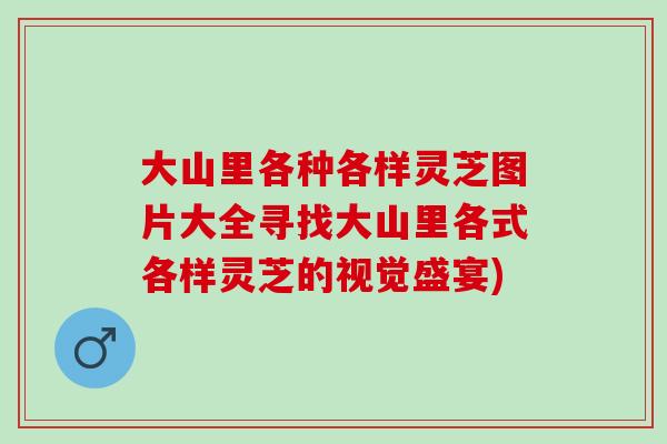 大山里各種各樣靈芝圖片大全尋找大山里各式各樣靈芝的視覺盛宴)