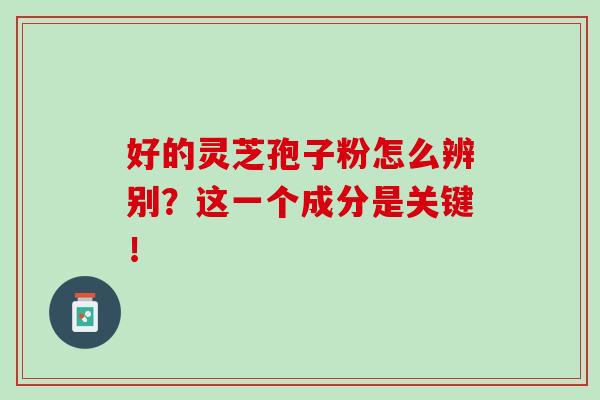 好的靈芝孢子粉怎么辨別？這一個成分是關鍵！