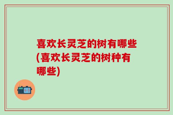 喜歡長靈芝的樹有哪些(喜歡長靈芝的樹種有哪些)