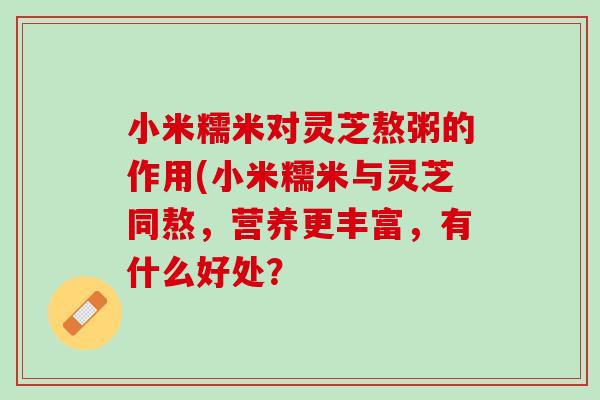 小米糯米對靈芝熬粥的作用(小米糯米與靈芝同熬，營養更豐富，有什么好處？