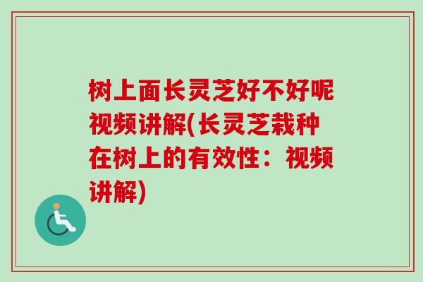 樹上面長靈芝好不好呢視頻講解(長靈芝栽種在樹上的有效性：視頻講解)